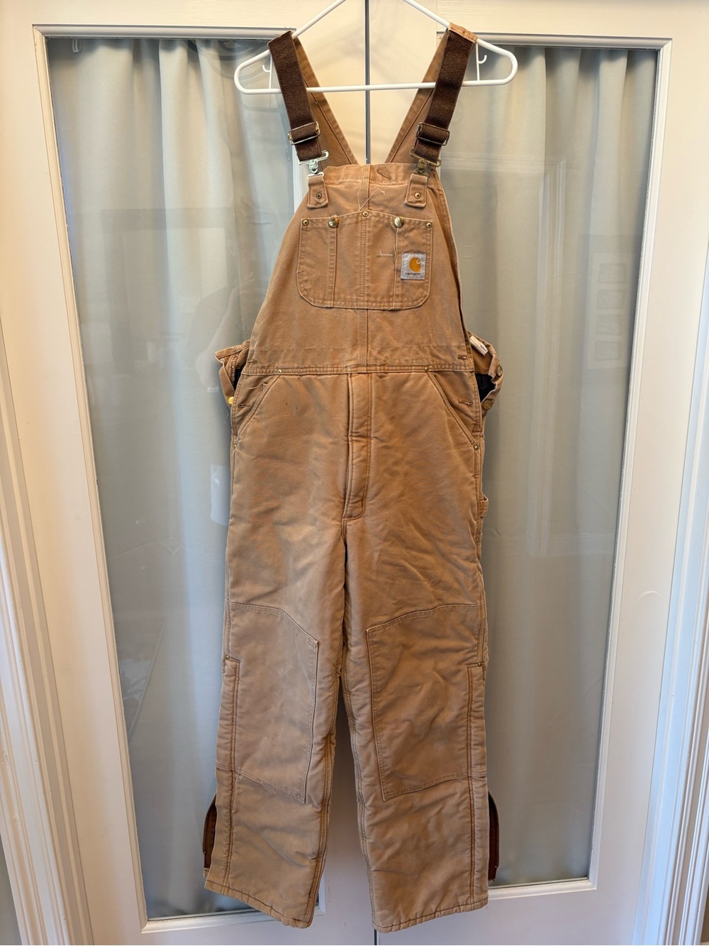 Carhartt Double Knee Insulated Bib Overalls R03 Duck Canvas Workwear Men’s 34x42